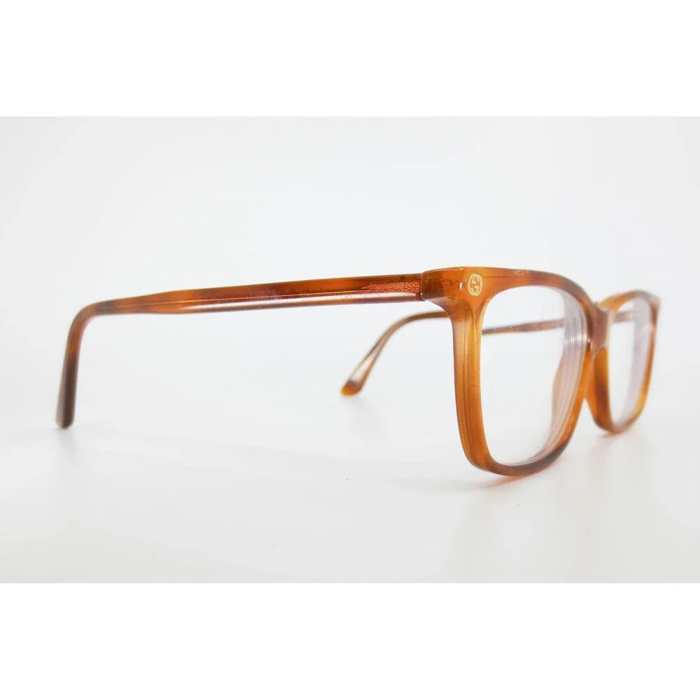 Gucci GG0094O 003 Tortoise Brown Rectangular Eyeglass Frames Made in Italy 52mm